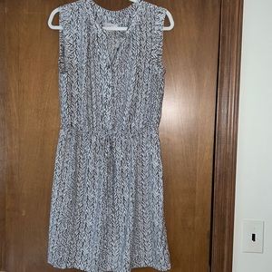 White and grey patterned dress